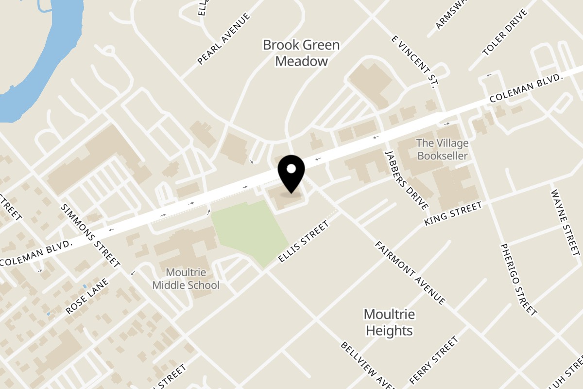 Map showing the location of My Big Fat Greek Trailer on 695 Coleman Boulevard in Mt Pleasant