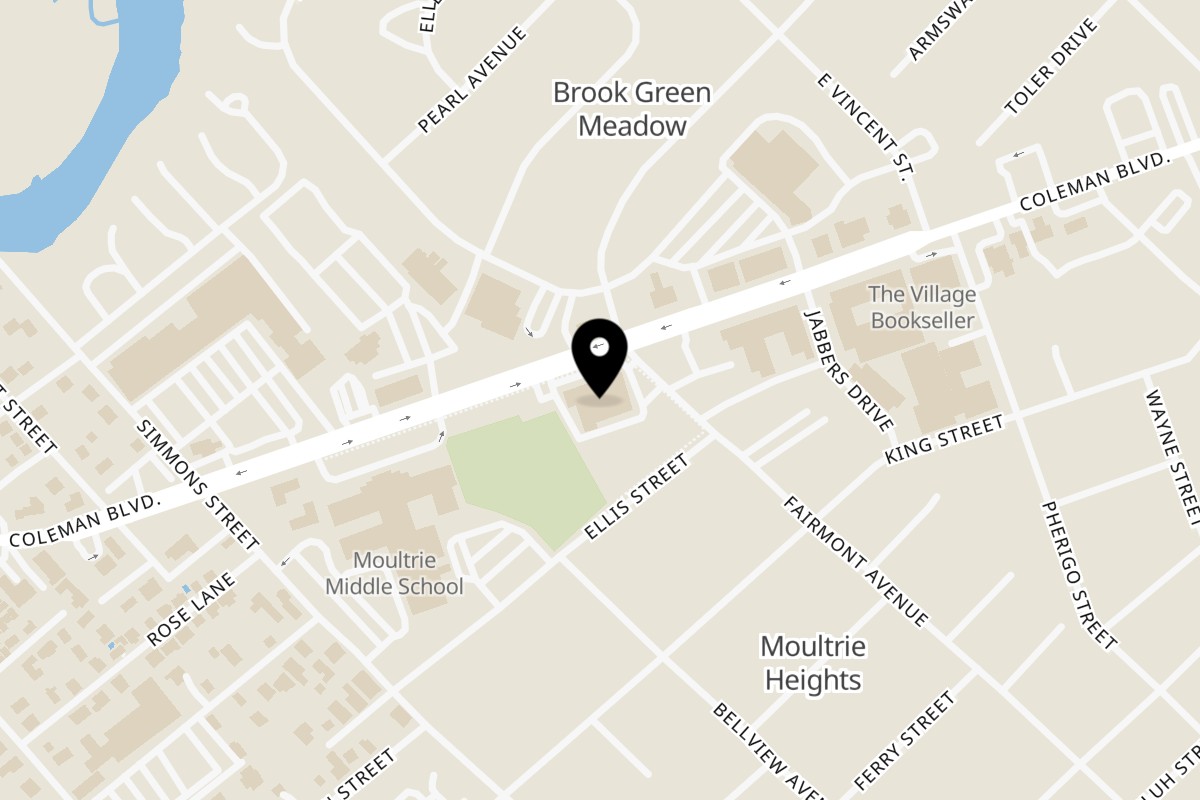 Map showing the location of My Big Fat Greek Trailer on 695 Coleman Blvd in Mt Pleasant